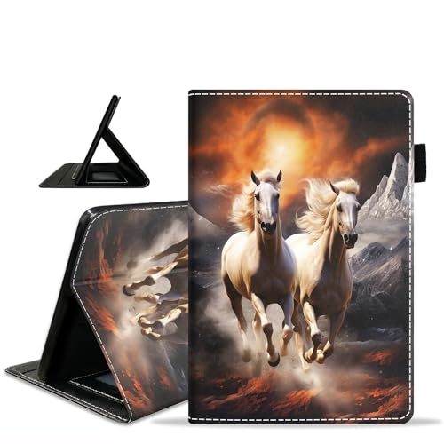 ZXHSBROK �P�[�X Amazon Fire HD 10 & 10 Plus �^�u���b�g(��13/11���� 2023/2021�N����) 10.1�C���` - �X�����y��PU���U�[�J�o�[ �I�[�g�X���[�v�E�F�C�N�t�� �����j���O�z�[�X