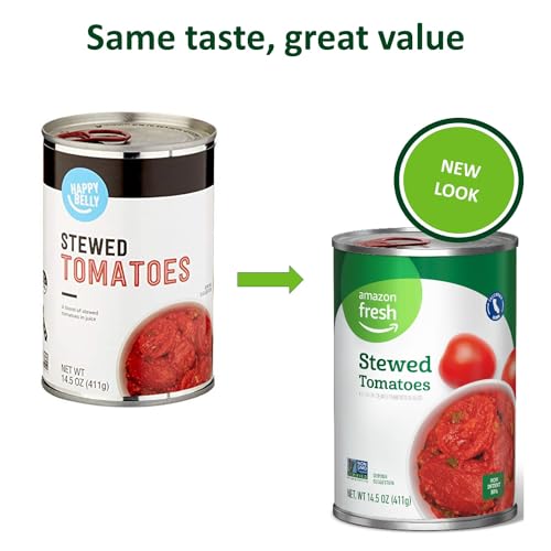 Amazon Fresh, Stewed Canned Tomatoes, 14.5 Oz (Previously Happy Belly, Packaging May Vary) - Thumbnail 2
