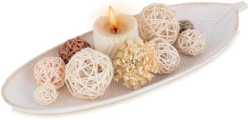 Hanobe Leaf Wooden Decorative Tray: Leaf Shaped Wood Key Tray Dec...