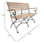 OUTLIV. Gartenbank Lindau 2-Sitzer Teak Stahl Dunkelgrau