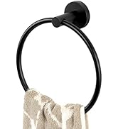 HITSLAM Matte Black Towel Ring for Bathroom, SUS304 Stainless Steel Hand Towel Holder Wall Mounte...