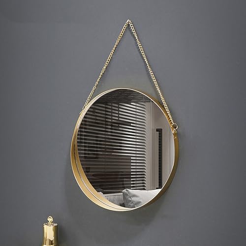 Miroir mural doré avec chaîne pour mur décoratif de chambre à coucher et miroir de douche 3S - 2