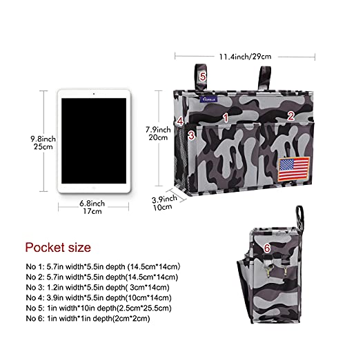 Image of Surblue Bedside Caddy Hanging Organizer Bedside Storage Bag for Bunk and Hospital Beds (Z-Y-Small City)