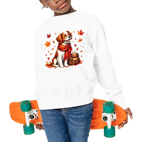 Welcome Fall Dog Enjoys School Time Autumn Fall Leaves Adult Youth T-Shirt Hoodie Sweatshirt4