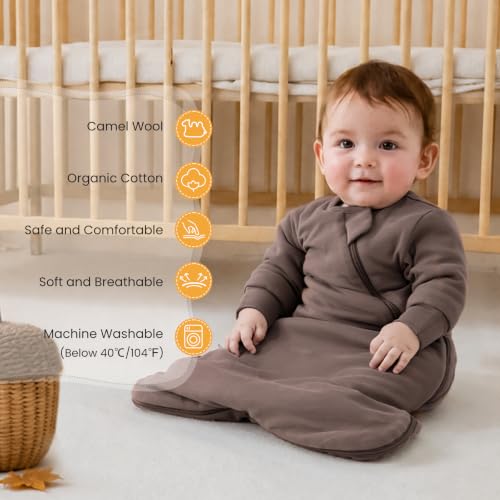 Image of Unisex Sleeping Bag for Babies and Toddlers 1.0 Tog Sleep Sack 6-18 Months, Newborn Sleep Sack, Wearable Blanket Baby, One piece Long sleeves, Gifts for Baby