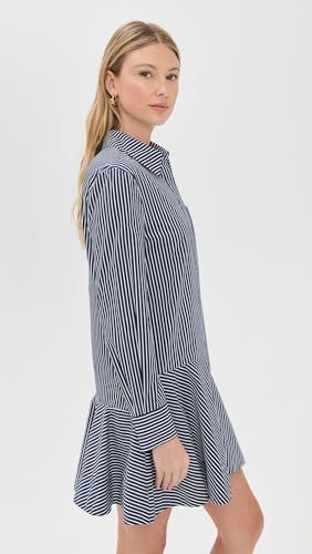 English Factory Women's Stripe Collar Flared Skirt Dress4