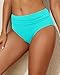 Tempt Me Women Light Blue Mid Rise Bikini Bottoms Full Coverage Swimsuit Ruched Scrunch Swim Bottom S