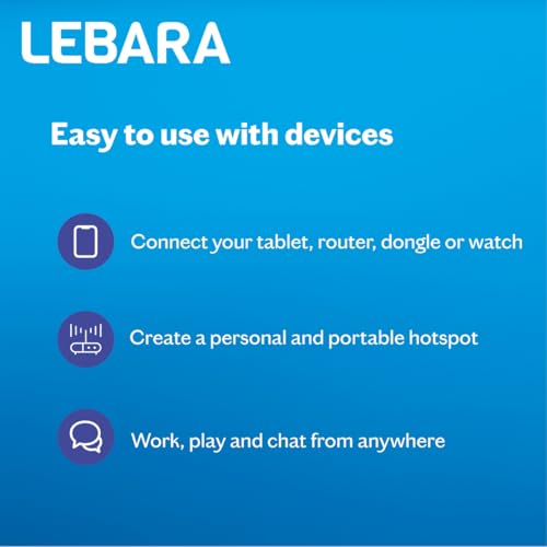 Lebara UK SIM Card, 10GB for £10, Half Price for First 3 Months, No Contract, Pay As You Go SIM, UK Calls, UK Texts and International Calls Included, Multi-size (Nano/Micro/Standard), Fits All Devices