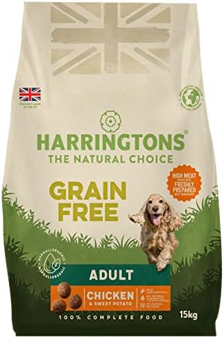 Harringtons Complete Grain Free Hypoallergenic Chicken & Sweet Potato Dry Dog Food 15kg - Made with All Natural Ingredients(Packaging May Vary)