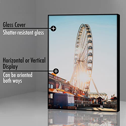 Americanflat Front Loading 11x14 Picture Frame with Shatter-Resistant Glass - Set of 3 - Metropolitan Collection - Photo Frame for Wall Display - Black by Americanflat - Image 4