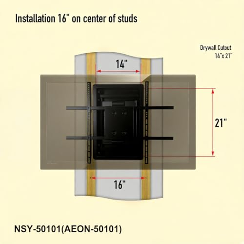 NSY Audio Recessed in Wall TV Mount, 28-Inch Extension and Cable Management by NSY Audio - Used condition - Image 6