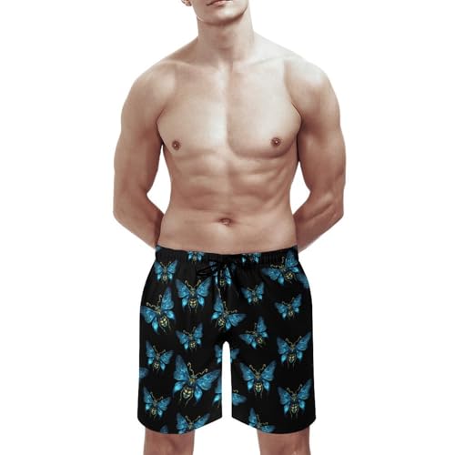 Bee with Butterfly Wings Mens Swim Trunks Quick Dry Beach Swimming Shorts with Mesh Lining and Pockets2