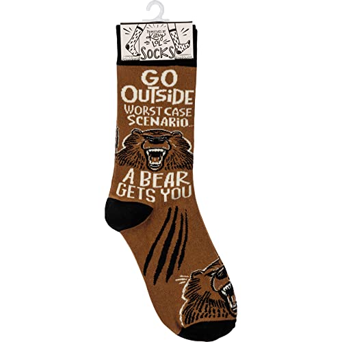 Primitives by Kathy Go Outside Worst Case Scenario…A Bear Gets You Socks4