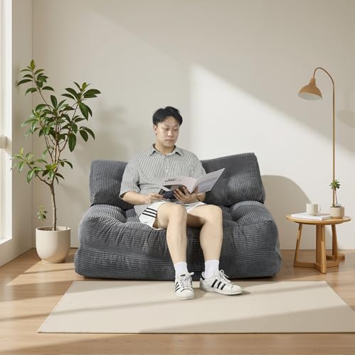 BTYJLEBE ソファーベッド 折り畳み ベッド【国際規格ISO9001工場で生産・安心の品質】簡単変換｜快適なシュレッドフォーム充填 折りたたみ ソファベッド 2人掛け グレー