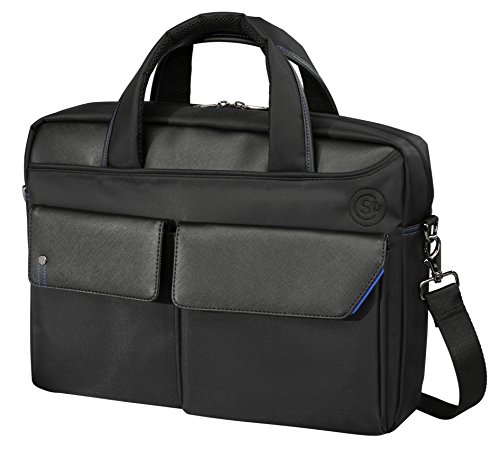 Canal Saint Martin 782685-33 Sacoche business pour homme 15.6 pouces + tablette 10 pouces avec bandoulière - Porte document extensible - Serviette business - noir Cover