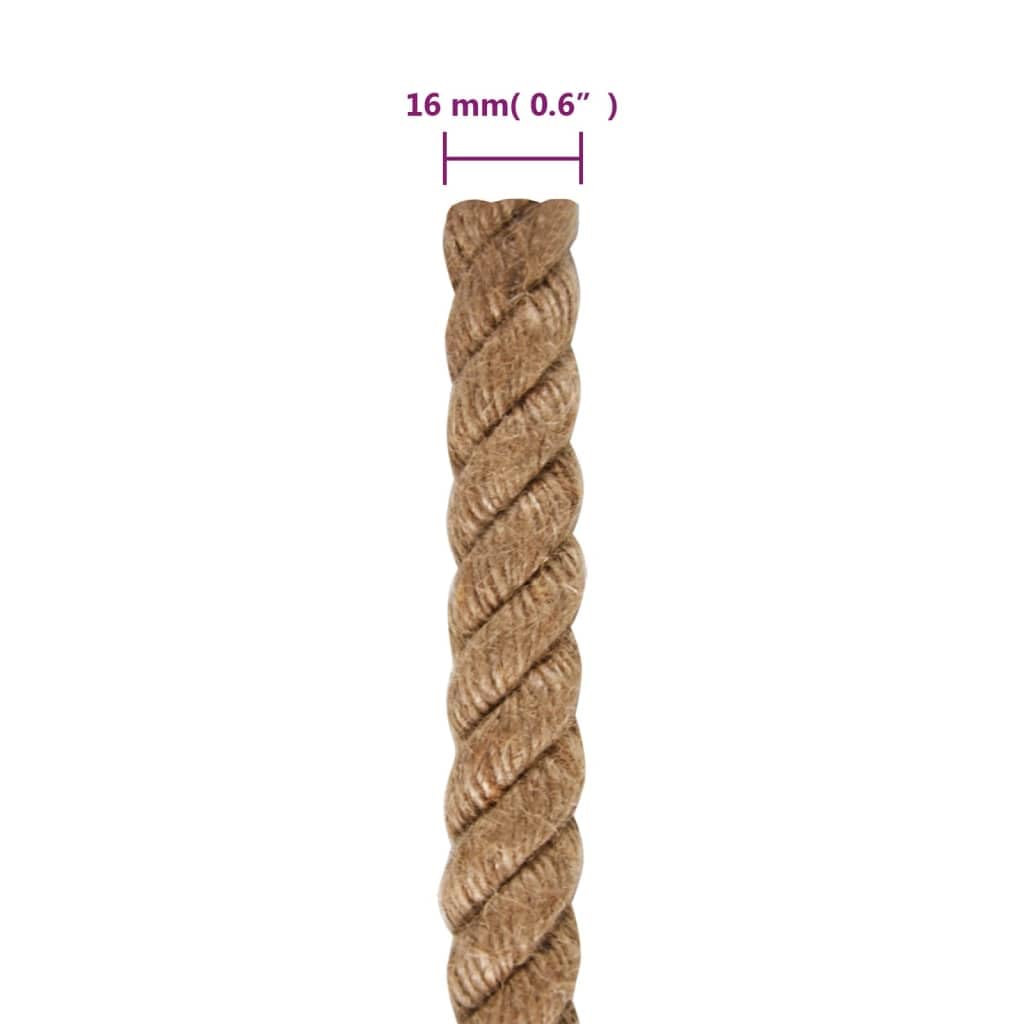 vidaXL Corda in Juta Lunga 100 m Spessa 16 mm, Corda di Iuta, spago, Corda Decorativa, Corda, spago di Iuta, Corda per Artigianato