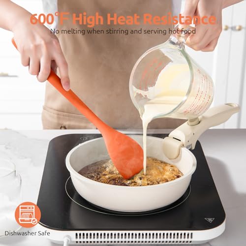 Image of U-Taste Silicone Cooking Spoon, 13.3 inch Long Large Mixing Spoon, Orange