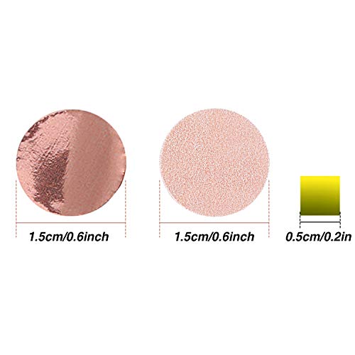 Image of TecUnite Rose Gold Confetti Round Tissue Paper Table Confetti Dots for Wedding Birthday Party Decoration Arts Craft DIY Scrapbooking, 1.76 oz (1.5 cm)