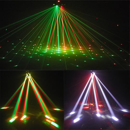Image of Moving Head Dj Lights for Parties, Disco Stage Lights 6-in-1 LED RGBW 6 Arms Light for Parties Support DMX-512 & Sound Activated, Dj Lighting for Party KTV Wedding Club, World Cup