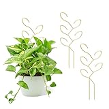 2 Pcs Metal Leaf Shape Garden Trellis for Climbing Plant, Potted Plants, Mini...