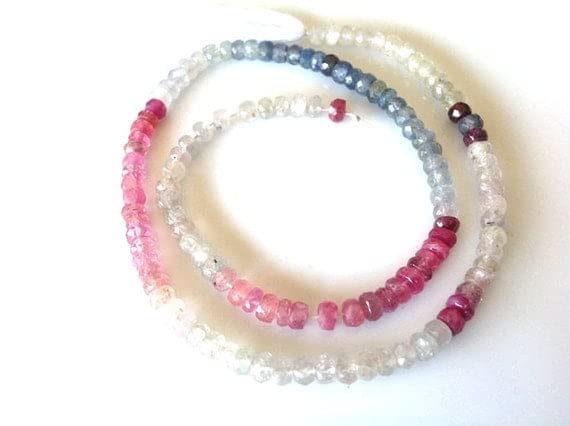 Saphirs d'Umba naturels 4mm sur fil pour fabriquer un collier artisanal