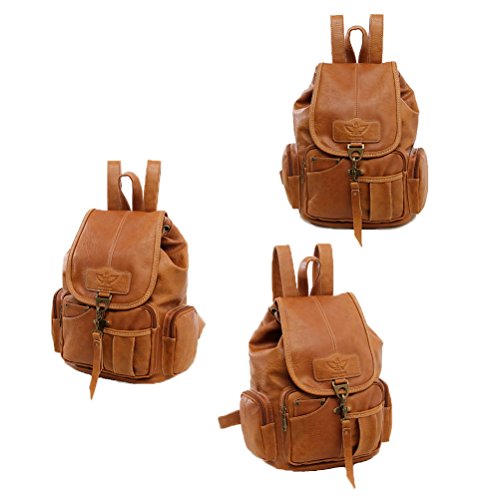 Fanshu zaino donna vintage scuola pelle zaini