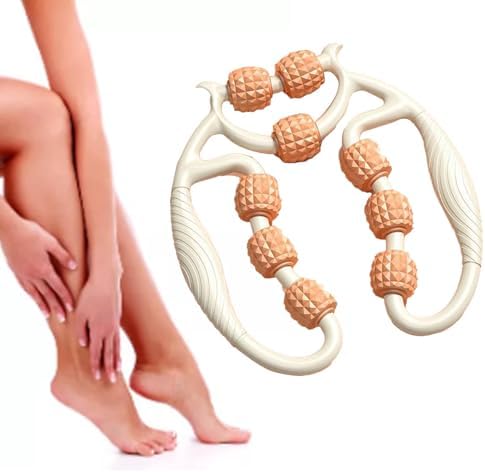Miniatura 4 de HEEPDD Rodillo muscular de 9 ruedas, masajeador de piernas, rodillo de estiramiento muscular, rodillo de espuma, masajeador de tejido profundo para