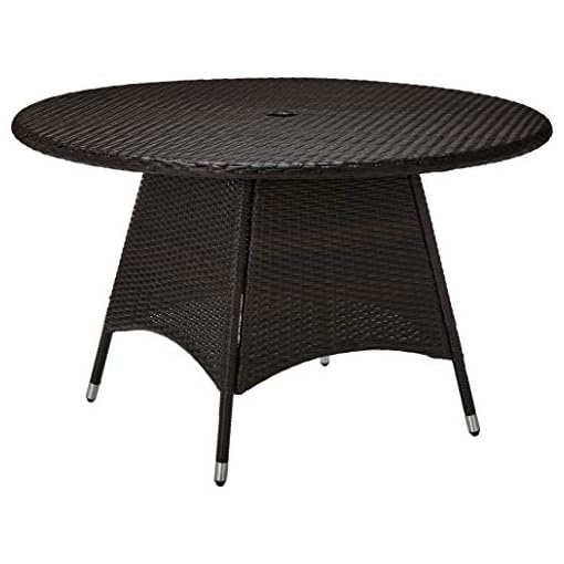 Christopher Knight Home Kanza Outdoor Brown Wicker Round Dining Table Beachfront Decor