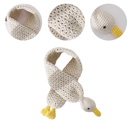 Bufanda de punto para niños que no se cae con diseño suave de pato animado 5