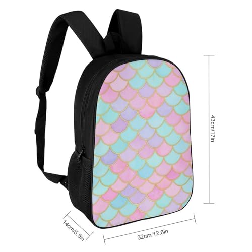 17 Inch Carry On Bookbag with Adjustable Shoulder Straps Mermaid Scale (7) Outdoor Travel Gym Backpack Unisex-Adult Sport Bag2