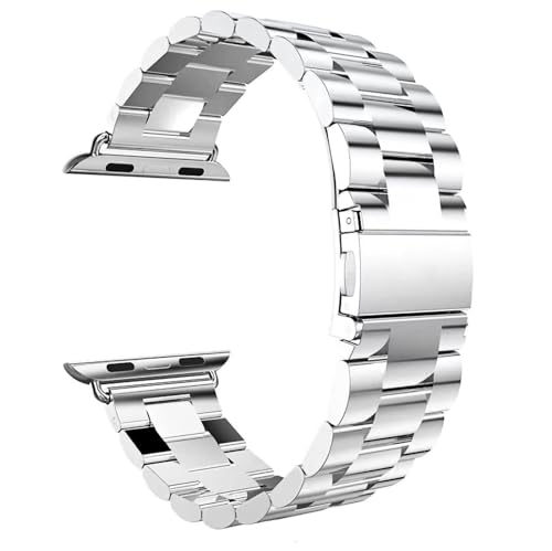 KAMINRUN FEDAI Magnetic Metal Strip Quick Release Watch Band 22mm 38mm 44mm Replacement Watch Straps for Men Women（Silvery）