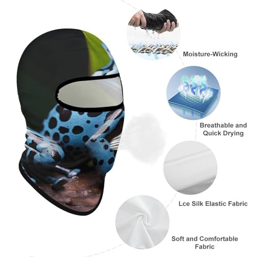 Máscara facial para cabeza completa Dart Frog Azul para hombres y mujeres, protección solar, transpirable, para senderismo, ciclismo, running y conducción miniatura 3