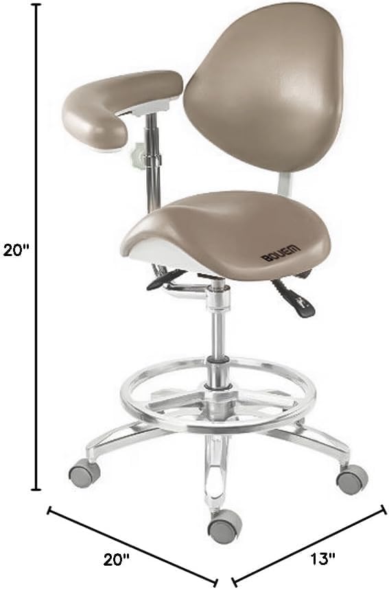 Silla dentista deluxe móvil BONEW piel PU marfil miniatura 2
