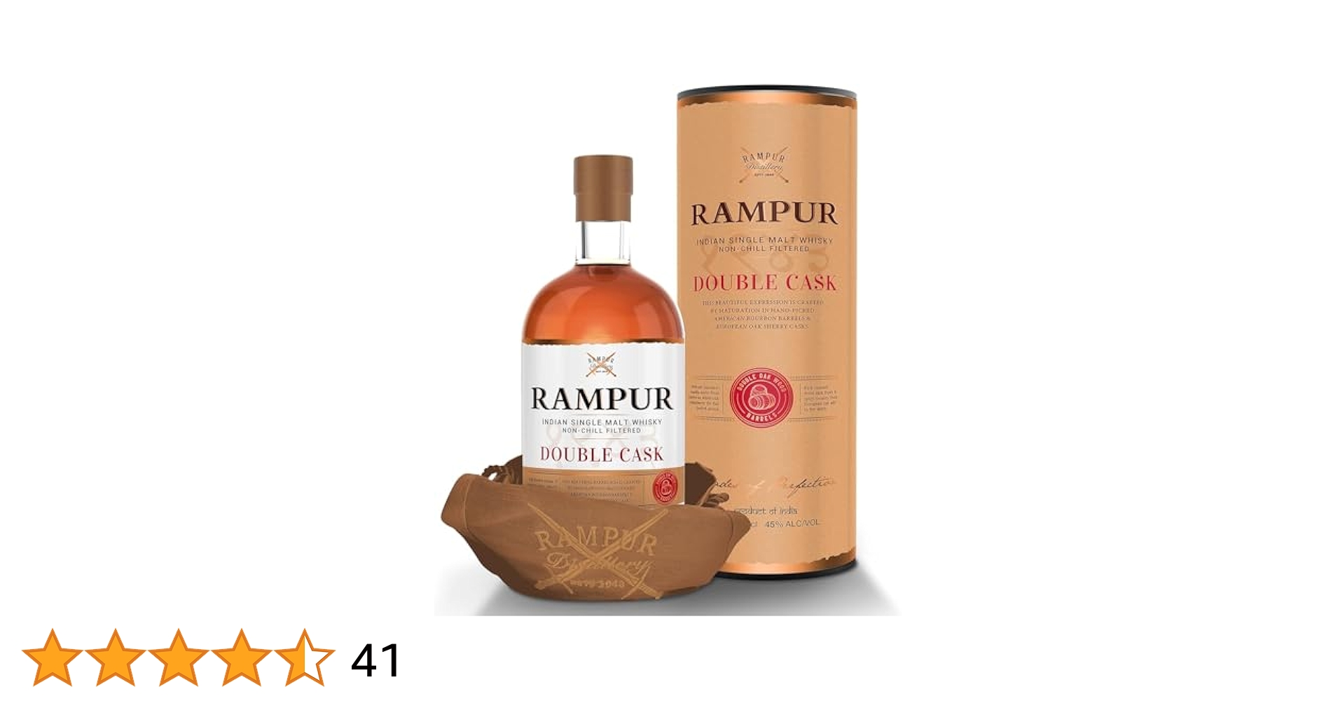 RAMPUR DOUBLE CASK ウイスキー 750ml グラス付き