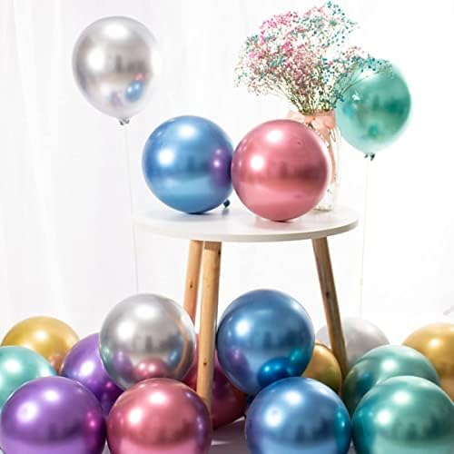 Metallic Balloons,Multicolored Balloons,15 pieces 10 inch Latex Balloons for Party