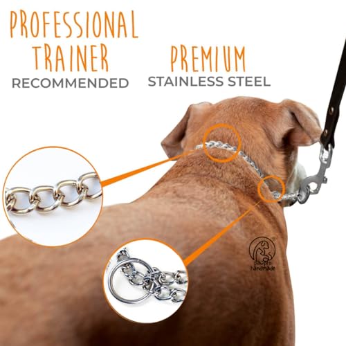 PAWPRO-HANDMADE-Personalized-Choke-Chain-Collar-With-Custom-Name-Tag-Id-For-Large-Medium-Dog-And-Small-Puppy-With-Customizable-Pet-Id-TagMedium20-24-Inches-Silver