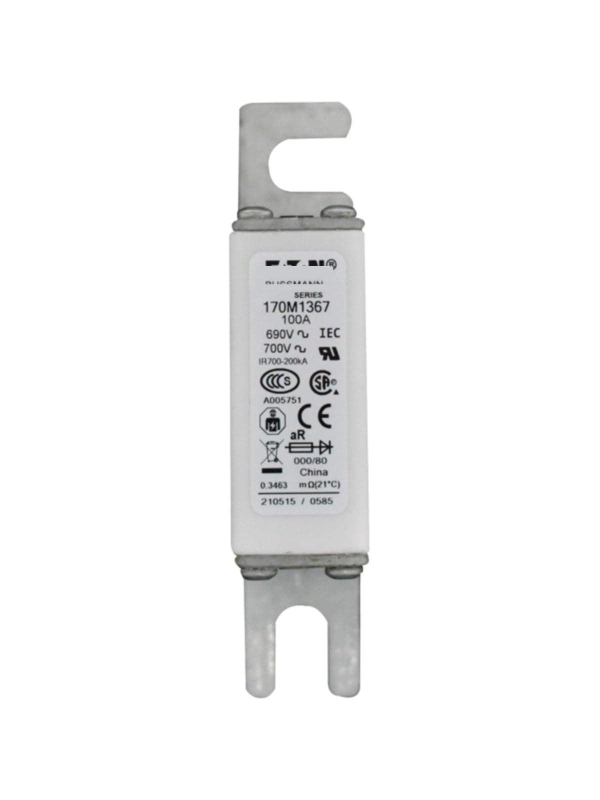 Fusible CC 170M1367 basse tension pour module d'alimentation électronique