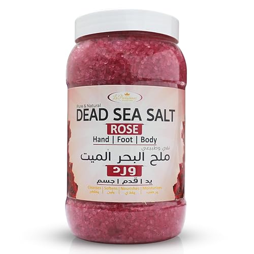 ECOLYTE+ Dead Sea Salt La Parisienne Pure & Natural Cleanses Softens Nourishes Moisturizes Bath Salt Relieve Fatigue Stress Relief Youthful Skin Exfoliating Salts - (Rose 2 kg)