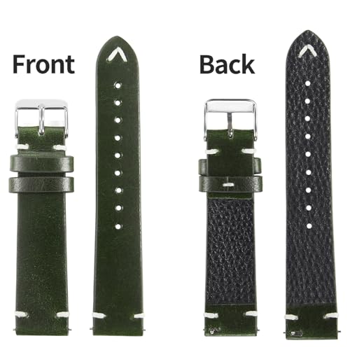 WOUKUP Vintage Leather Watch Band Quick Release Replacement Genuine Watch Strap 18mm 19mm 20mm 22mm for Men and Women