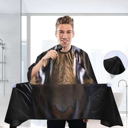 Capa para Corte de Cabello Profesional MAOBLYR Negra con Cierre de Broche Ajustable, Impermeable para Barbería y Estilismo miniatura 6
