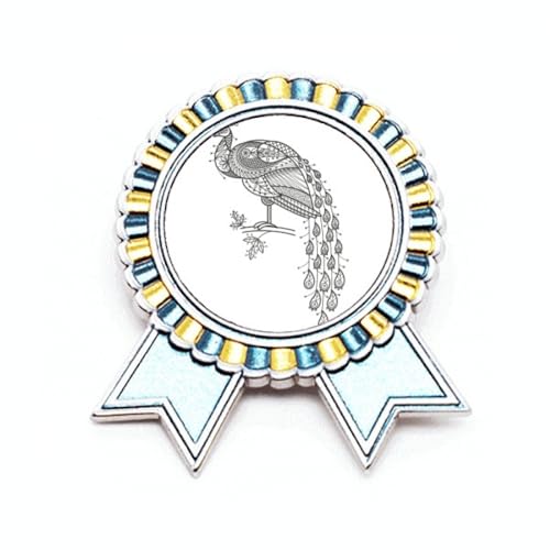 Broche oiseaux Peafowl M en métal au design coloré et finitions artistiques