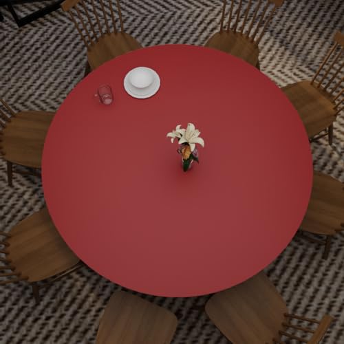 Zinkooat Round Table Pad - Can Be Used On Both Sides Waterproof and Easy to Clean Good Flatness Used for Dining Table(Black+Wine Red Dia.40Inch)
