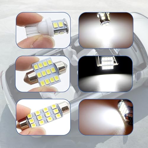 ijuicy Kit 20 Pcs Lámparas LED Interior Auto T10 10W 12V miniatura 4
