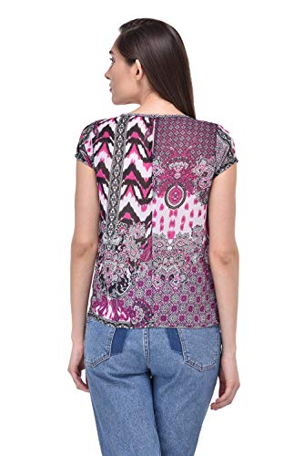 Image of mayra Women's Georgette Multi Color Short Sleeve Top