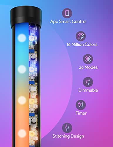 image for MediAcous Corner Floor Lamp, Smart RBG Floor Lamp with App Control, Ti