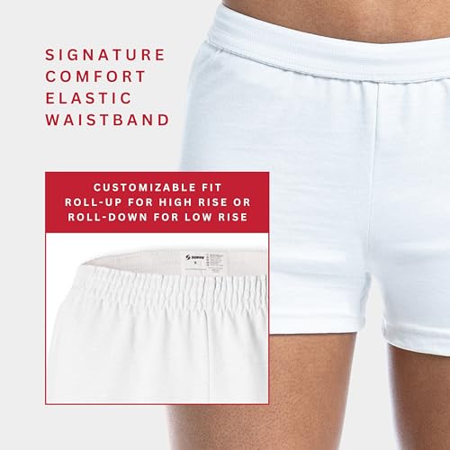 Soffe Women's Authentic Cheer Short, White, Large (2-Pack) - Thumbnail 3