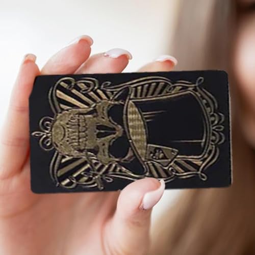 Schwarze Spielkarten, Schwarzes Spielkartendeck | Pokerkarten mit Totenkopfprägung Kartenspiel,Flexible Folienspielkarten werden mit Aufbewahrungsbox für Texas Holdem Poker Go Fish geliefert – Bild 4
