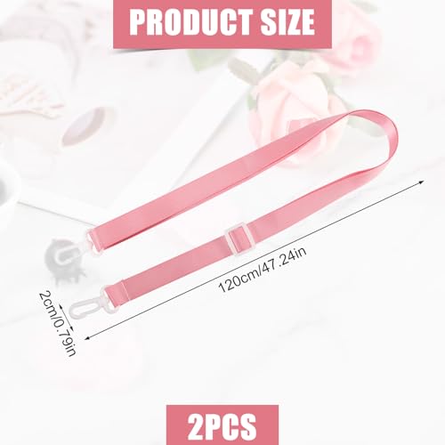 Image of 2pcs Shower Lanyard with 2 Hooks for Mastectomy Drain Holder, Pink Post-Mastectomy Must Haves Mastectomy Gifts for Women Drainage Bulbs After-Surgery Recovery Management Rope Clips Accessories