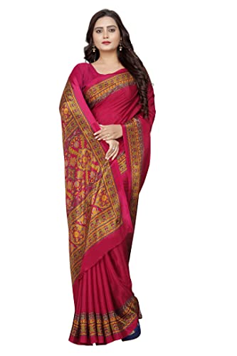 Image of Jaanvi Fashion Women's Pure Crepe Silk Printed Saree With Blouse Piece