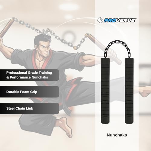 Image of Nunchaku for Kids and Adults, Matt Black, Martial Arts, Kung Fu Training Nunchakus, Karate Training Nunchucks (Pack of 1) (Foam Nunchaku)